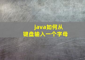 java如何从键盘输入一个字母