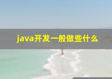 java开发一般做些什么