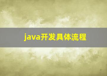 java开发具体流程