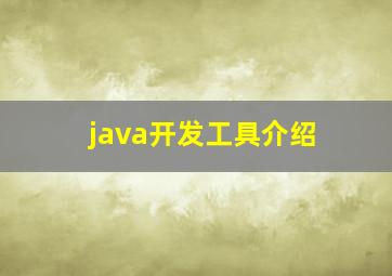 java开发工具介绍