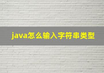 java怎么输入字符串类型