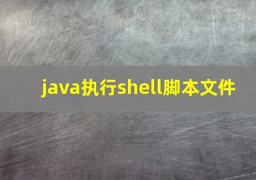 java执行shell脚本文件