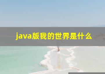 java版我的世界是什么