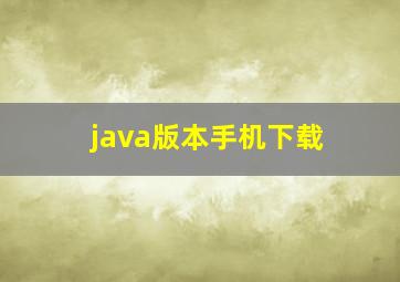 java版本手机下载