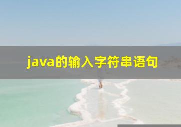 java的输入字符串语句