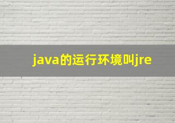 java的运行环境叫jre