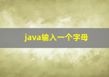 java输入一个字母