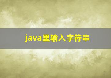 java里输入字符串