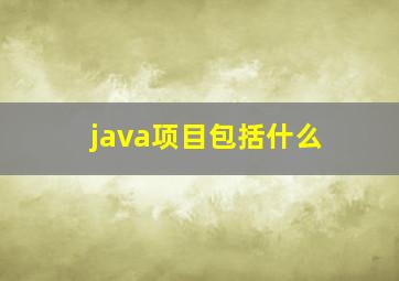 java项目包括什么