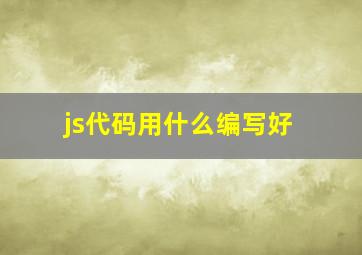 js代码用什么编写好