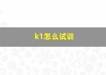 k1怎么试训