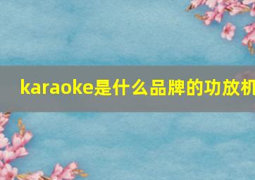 karaoke是什么品牌的功放机