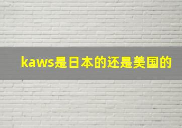 kaws是日本的还是美国的