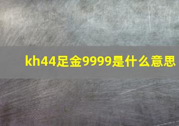 kh44足金9999是什么意思