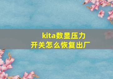 kita数显压力开关怎么恢复出厂