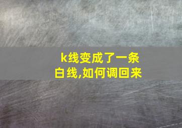 k线变成了一条白线,如何调回来