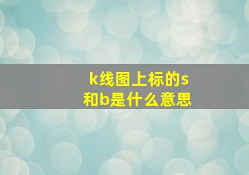 k线图上标的s和b是什么意思