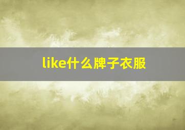 like什么牌子衣服