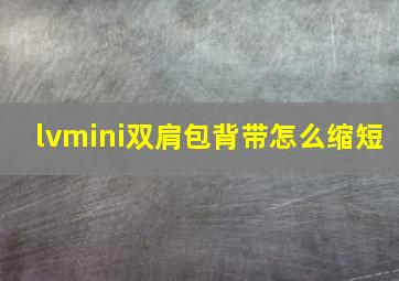 lvmini双肩包背带怎么缩短