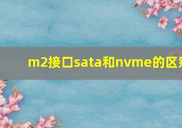 m2接口sata和nvme的区别