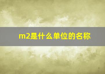 m2是什么单位的名称