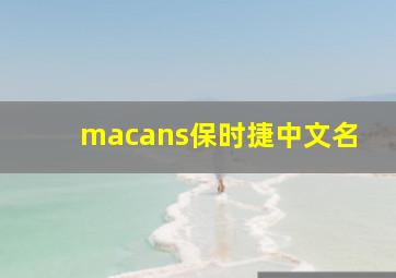 macans保时捷中文名