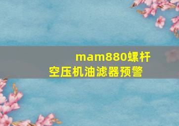 mam880螺杆空压机油滤器预警