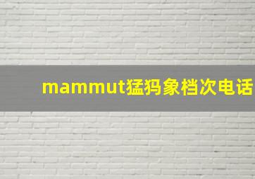 mammut猛犸象档次电话