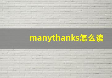 manythanks怎么读