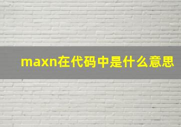 maxn在代码中是什么意思