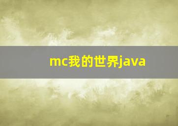 mc我的世界java