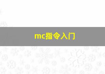 mc指令入门