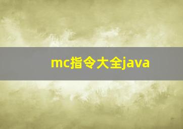 mc指令大全java