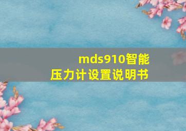 mds910智能压力计设置说明书