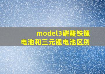 model3磷酸铁锂电池和三元锂电池区别