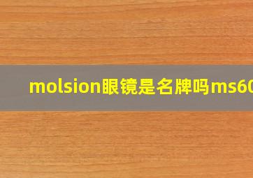 molsion眼镜是名牌吗ms6028