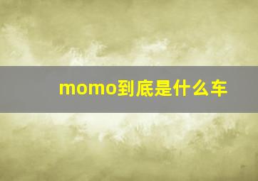 momo到底是什么车