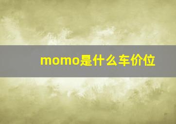 momo是什么车价位