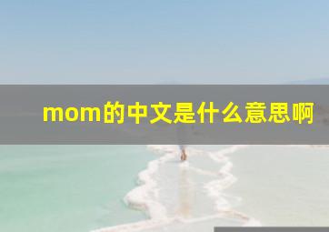 mom的中文是什么意思啊