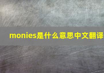 monies是什么意思中文翻译