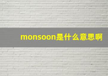 monsoon是什么意思啊