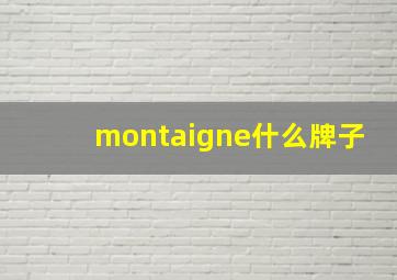 montaigne什么牌子