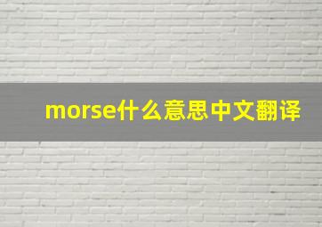 morse什么意思中文翻译