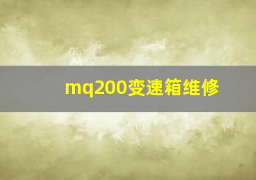 mq200变速箱维修