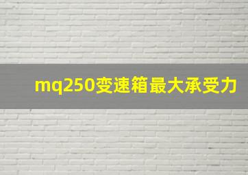 mq250变速箱最大承受力