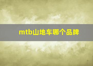 mtb山地车哪个品牌