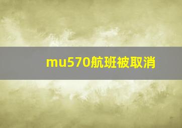 mu570航班被取消