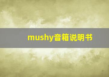 mushy音箱说明书