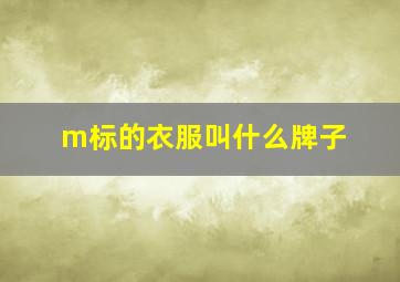 m标的衣服叫什么牌子