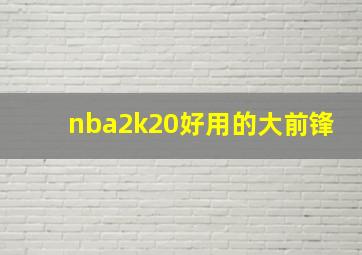 nba2k20好用的大前锋